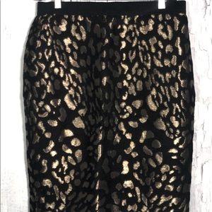 Ann Taylor Skirt Sz4; EUC! Black/gold animal print